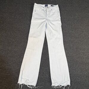 Scoop Jeans Womens 0 Crop Flare White Distressed Raw Hem EUC